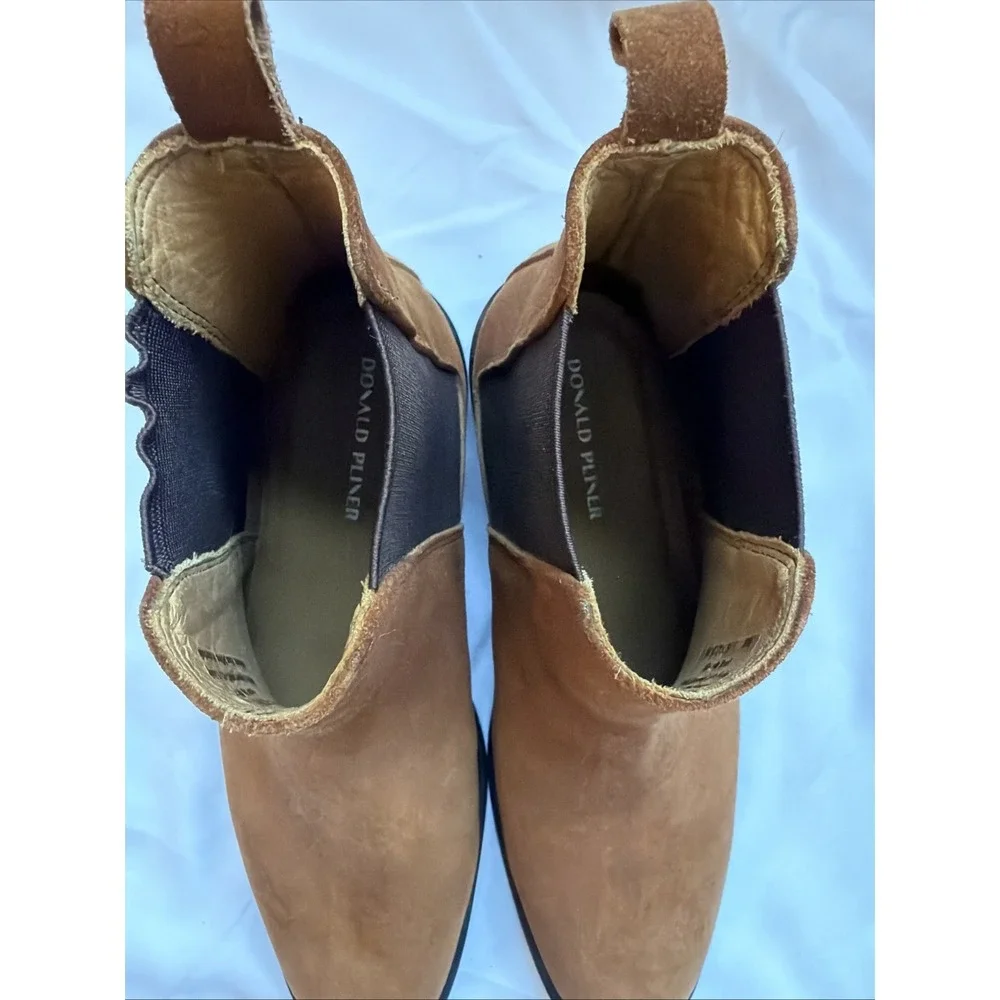 Donald Pliner Roccocs‎ Men Brown Suede Chelsea Boots sz 8 Quiet Luxury